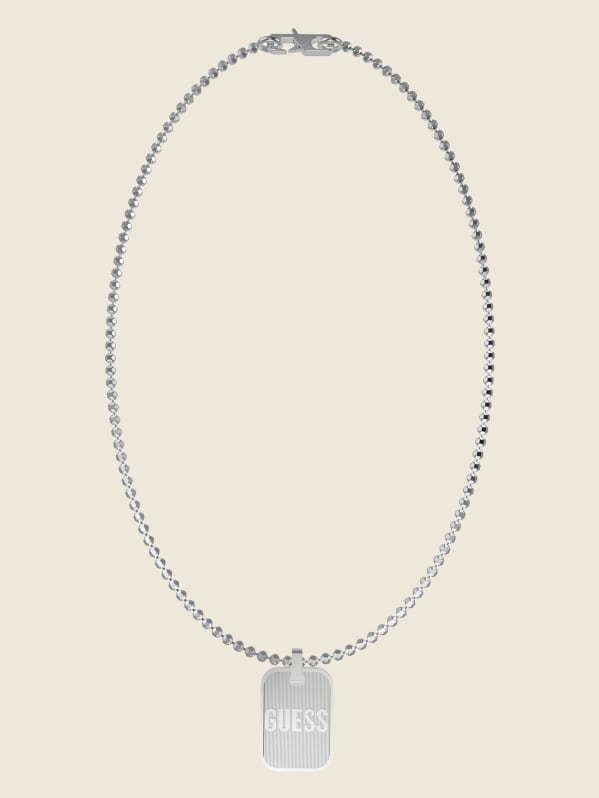 Silver-Tone Ball Chain Necklace