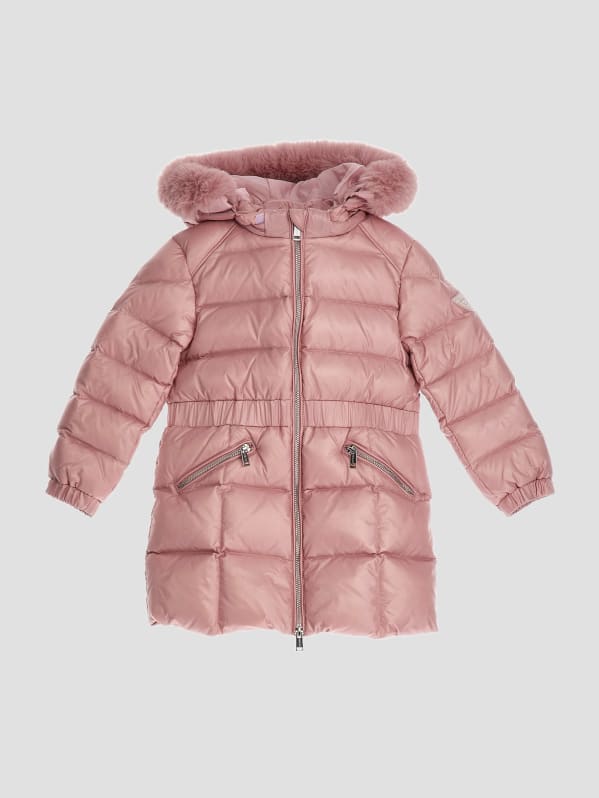 Guess pink puffer best sale jacket