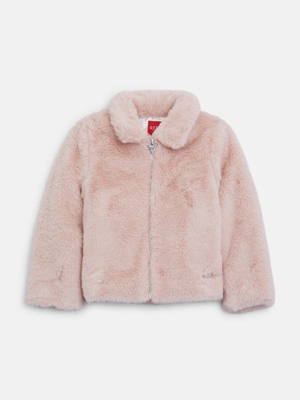 Guess pink fur jacket new arrivals