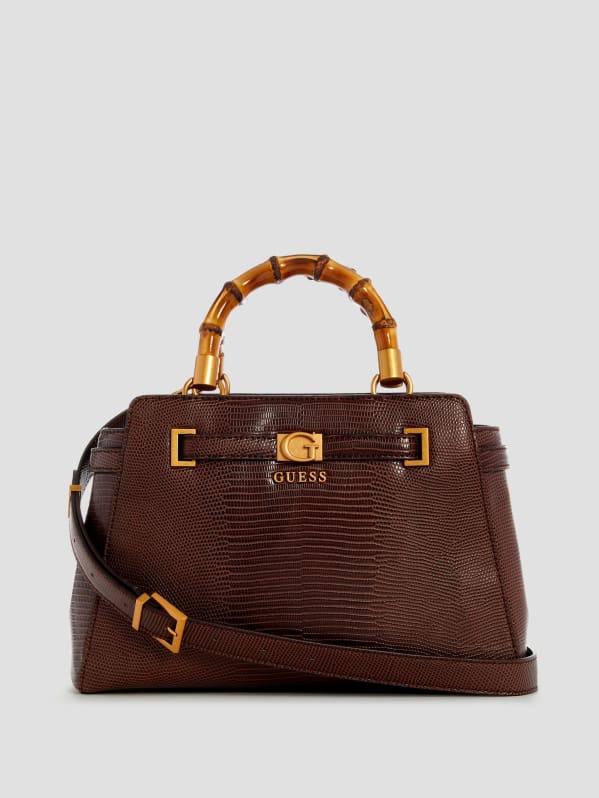 Bamboo handle leather bag discount