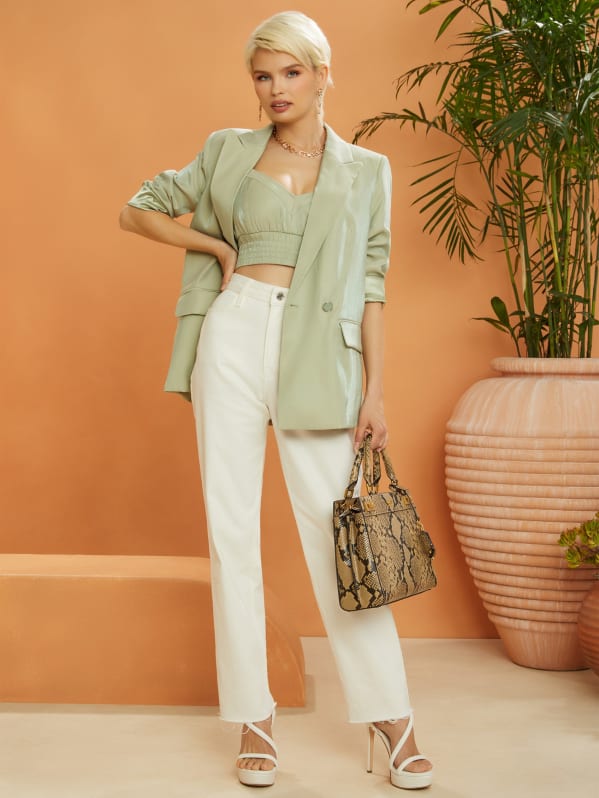 Katey Snakeskin Luxury Satchel | GUESS