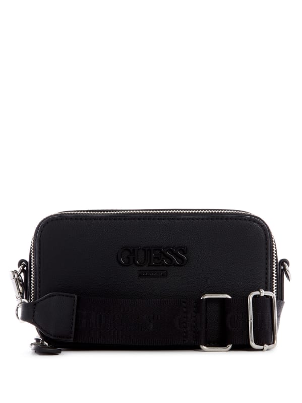 Jordan Double Zip Crossbody in Black & Lamb Buffalo Cowhide – oliveve