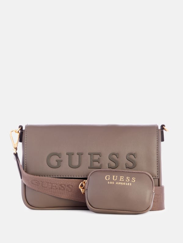 Guess Factory Logo-tape Duffle Bag in Brown