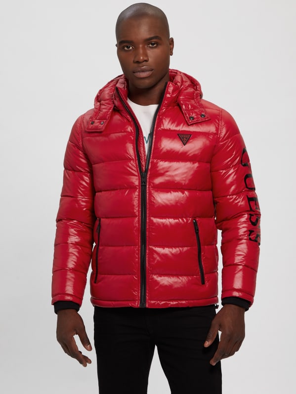 Guess mens red jacket deals