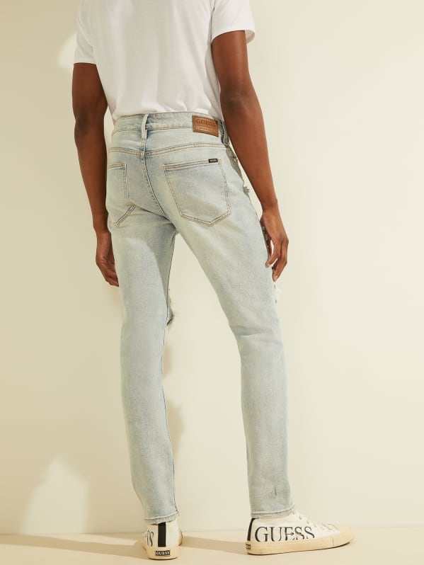Destroyed Knees Skinny Jeans GUESS Canada