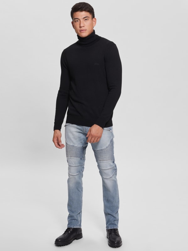 Tapered Pintuck Moto Jeans | GUESS