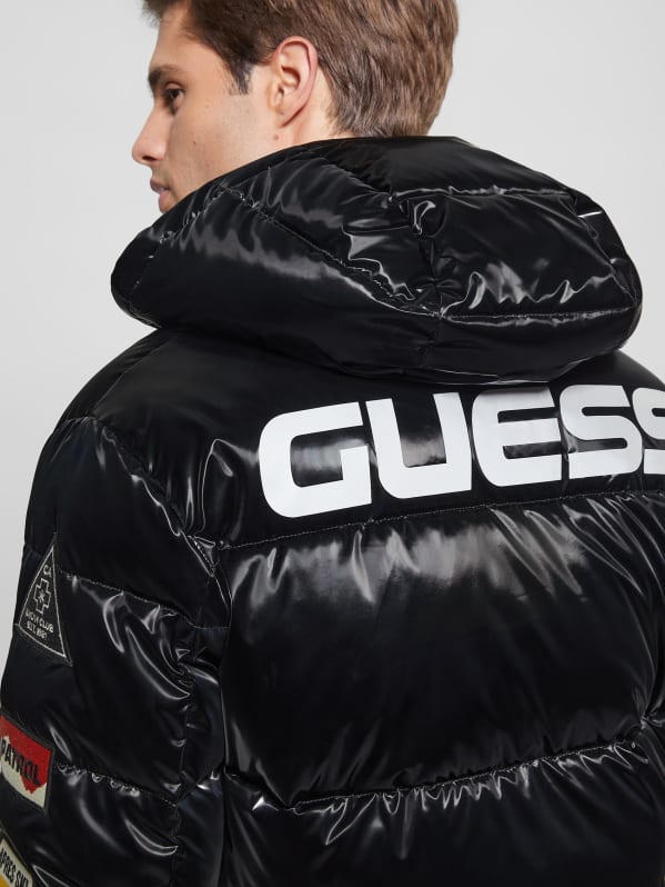 Black guess puffer coat store