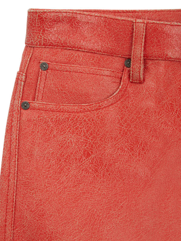 Guess red leather pants store