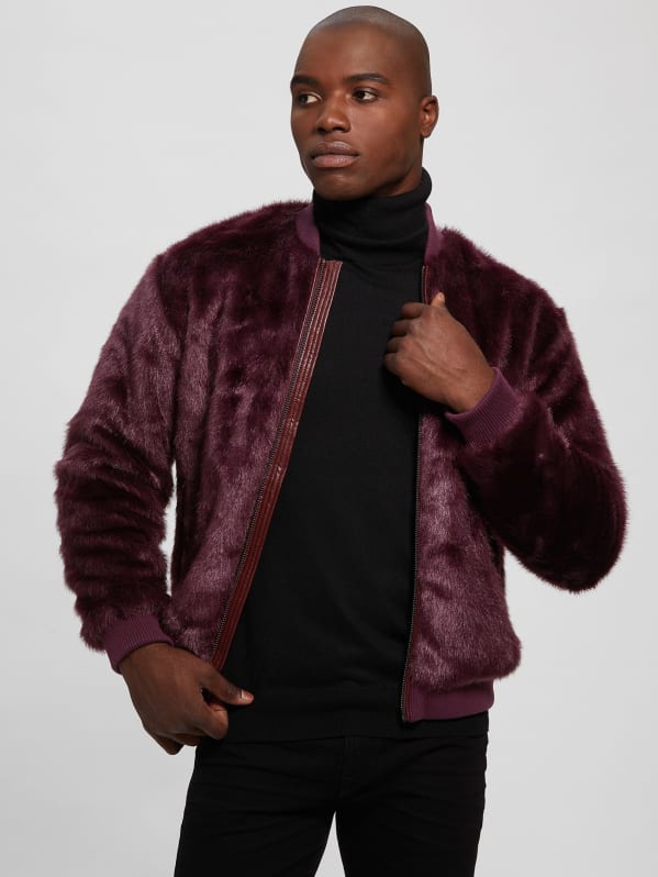 Guess faux fur bomber hot sale