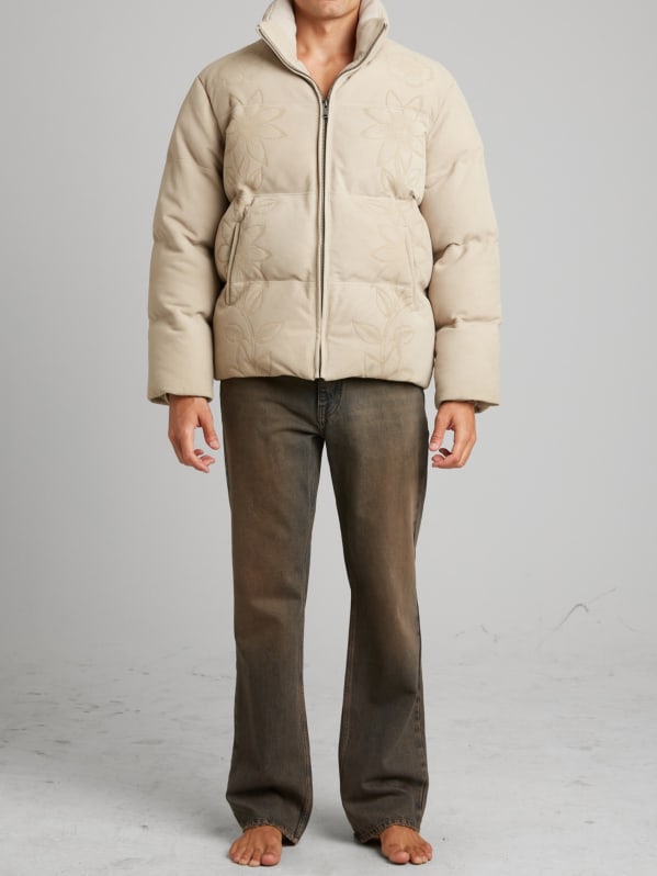 Suede puffer jacket clearance
