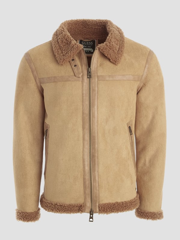 Guess shearling top jacket mens