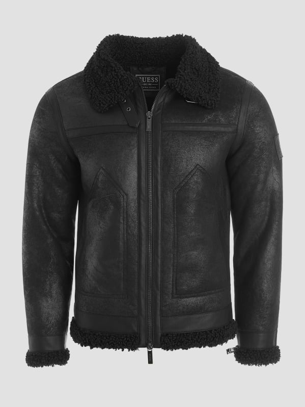 Guess shearling jacket mens sale