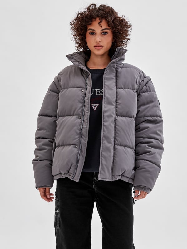 Guess grey puffer coat best sale