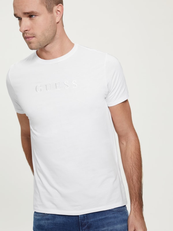 Guess plain white t shirt clearance