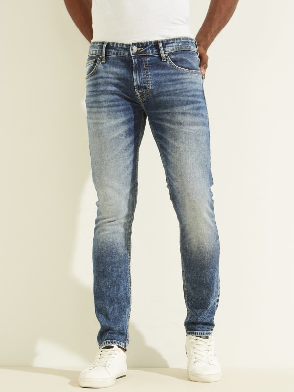Mens Clothing Jeans Skinny jeans Guess Denim Skinny Fit Miami Jeans in Blue for Men 