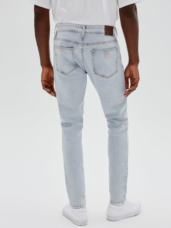 GUESS Low Rise Skinny Biker Jeggings In Light Rumble Wash, $128, GUESS