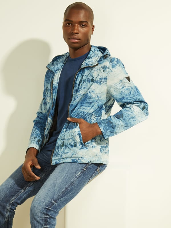 Mountain Printed Nylon Jacket | GUESS Canada