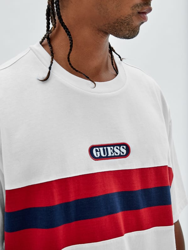 Red and white guess t shirt sales