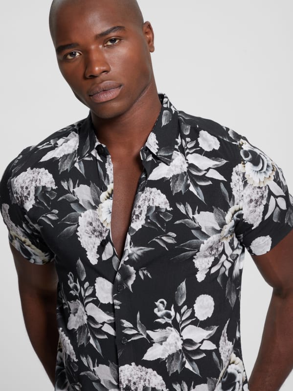 Floral Rayon Short Sleeve Shirt