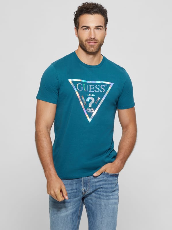 Teal guess shirt on sale