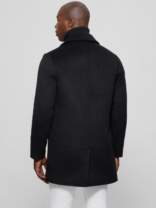 Guess black wool coat on sale