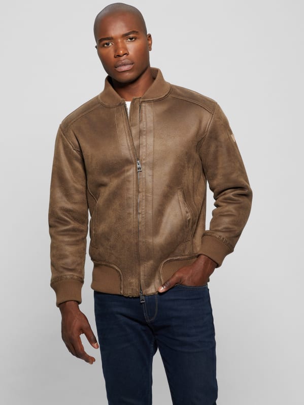 Faux Suede Aviator Jacket GUESS