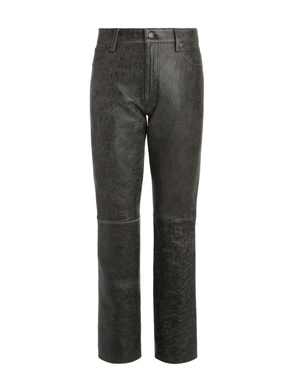 Cracked Leather Flared Pants GUESS