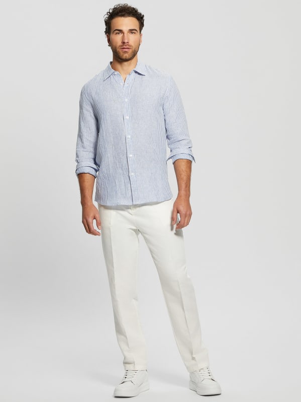 Eco Nautical Striped Linen Shirt GUESS