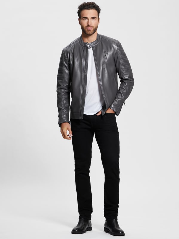 Faux Leather Biker Jacket GUESS Canada