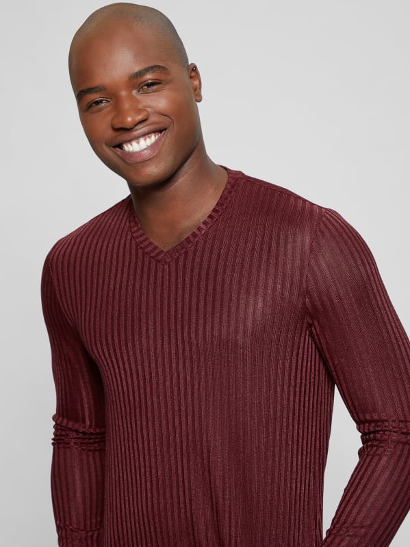 Warehouse V Neck Knit Tee GUESS