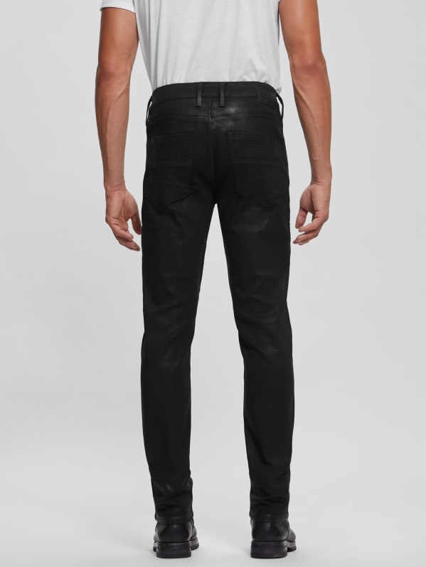 Guess slim tapered moto jeans best sale