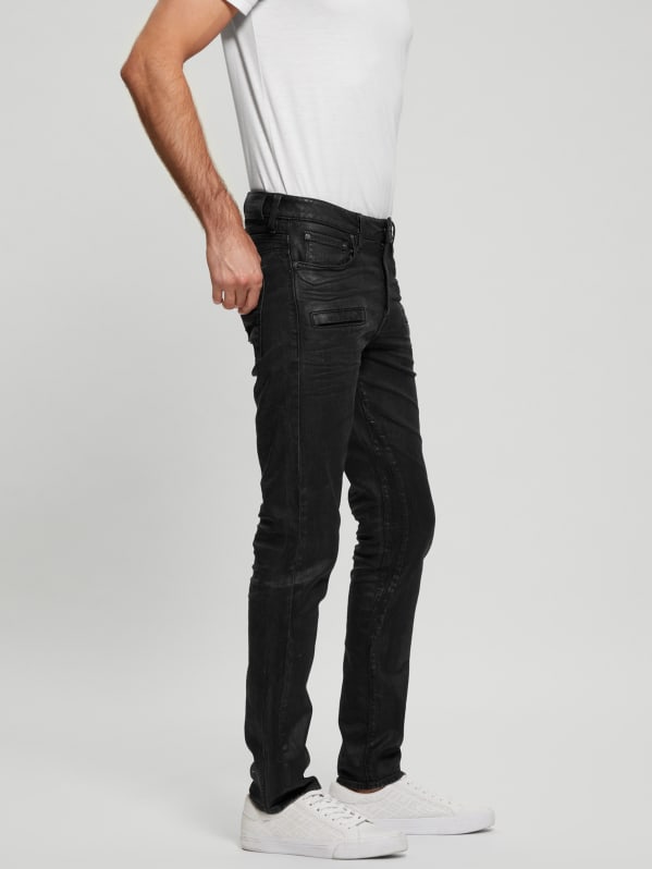Men's diesel black slim fit jeans deals