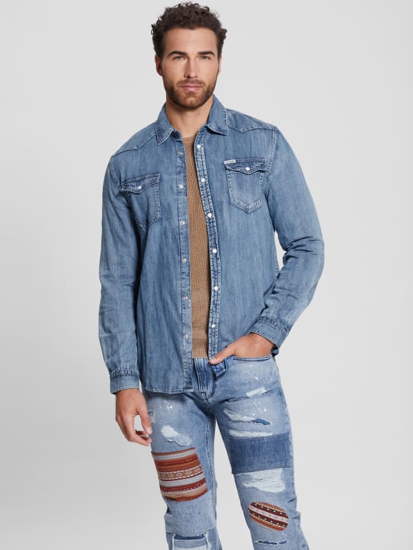 Guess jeans long sleeve shirt clearance