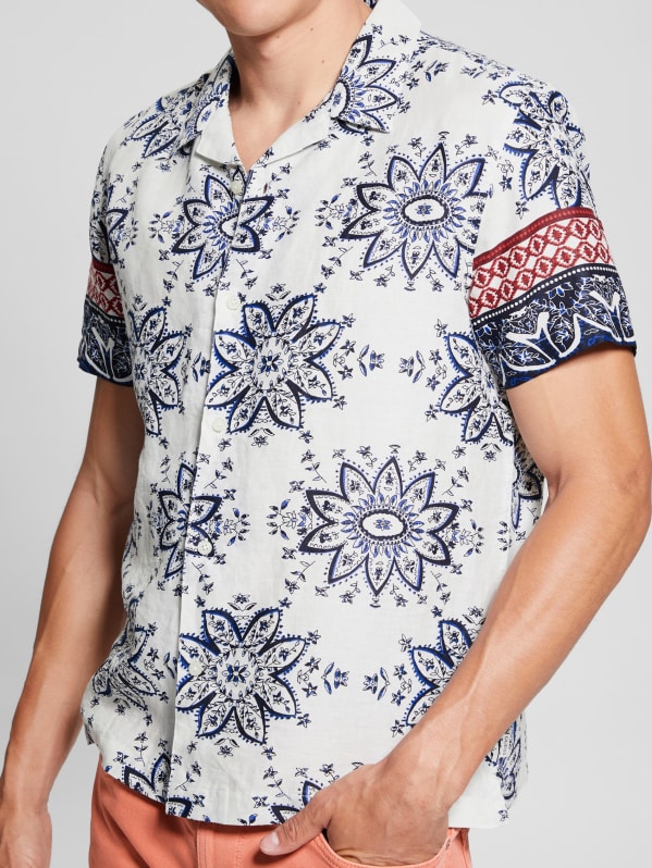 Eco Island East Floral Linen Shirt | GUESS Canada