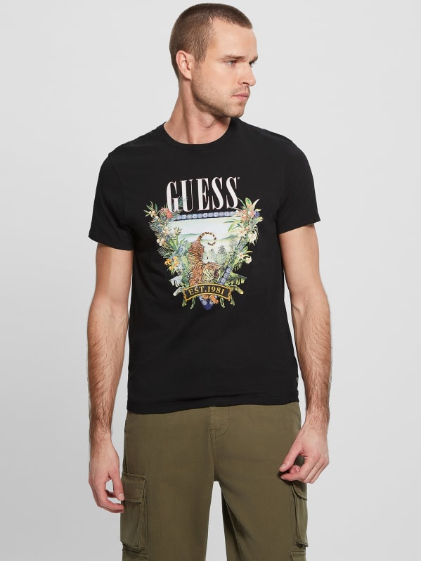 Guess black t shirt hot sale men