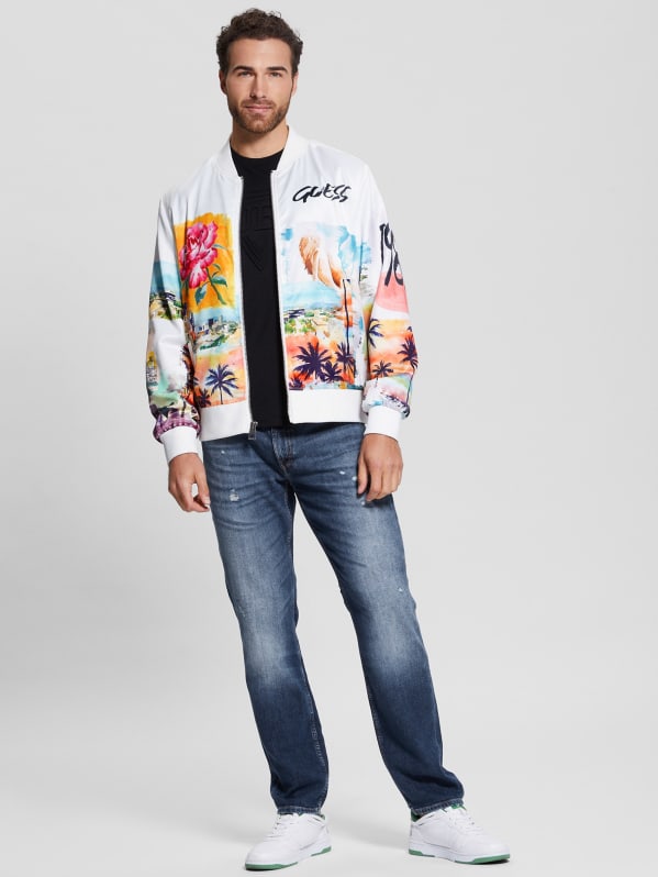 Guess satin bomber jacket discount
