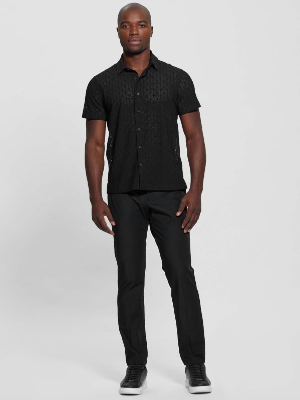 Reeves Perforated Woven Shirt | GUESS