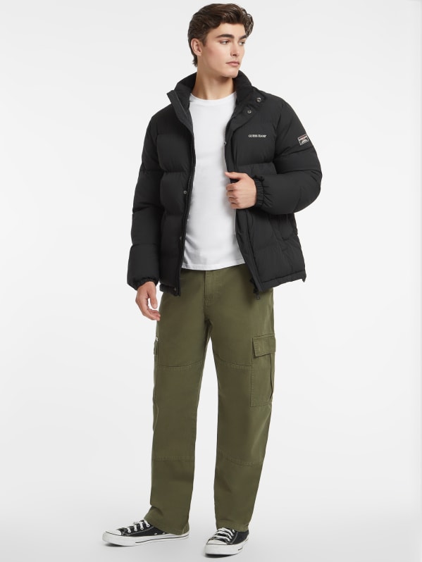 Guess black bubble jacket deals