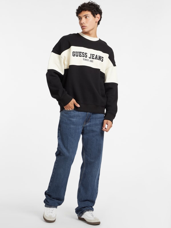 Horizontal Stripe Crewneck Sweatshirt GUESS Canada