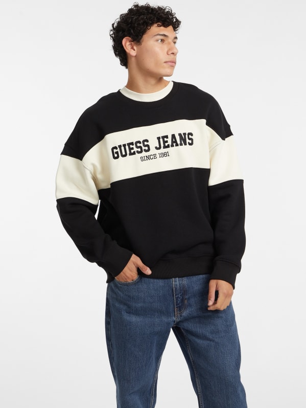 Horizontal Stripe Crewneck Sweatshirt GUESS Canada