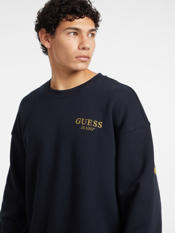 Macro Logo Crewneck Sweatshirt | GUESS Macro Logo Crewneck Sweatshirt | GUESS