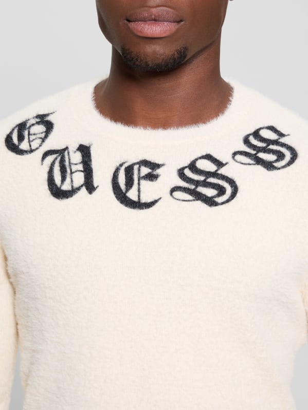 GUESS Eddy Gothic Logo Sweater Muted Stone M