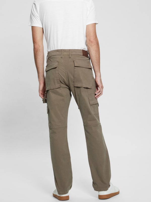 MakeMeChic Women's Casual Plain Mid Waist Utility Cargo Pants