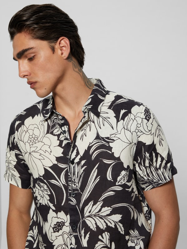 Eco Island Linen Shirt GUESS Canada