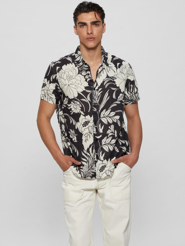 GUESS Eco Island Linen Shirt Black XS