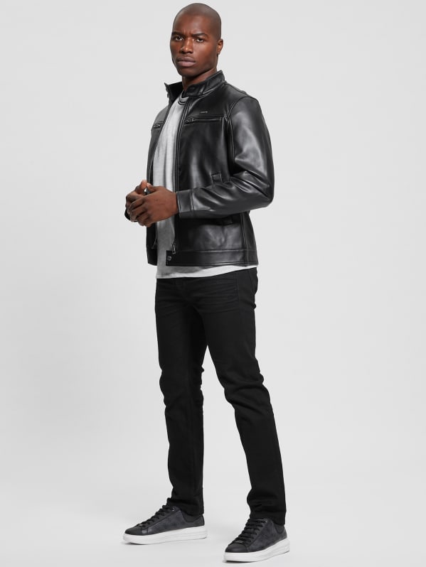 Faux Leather Biker Jacket GUESS Canada