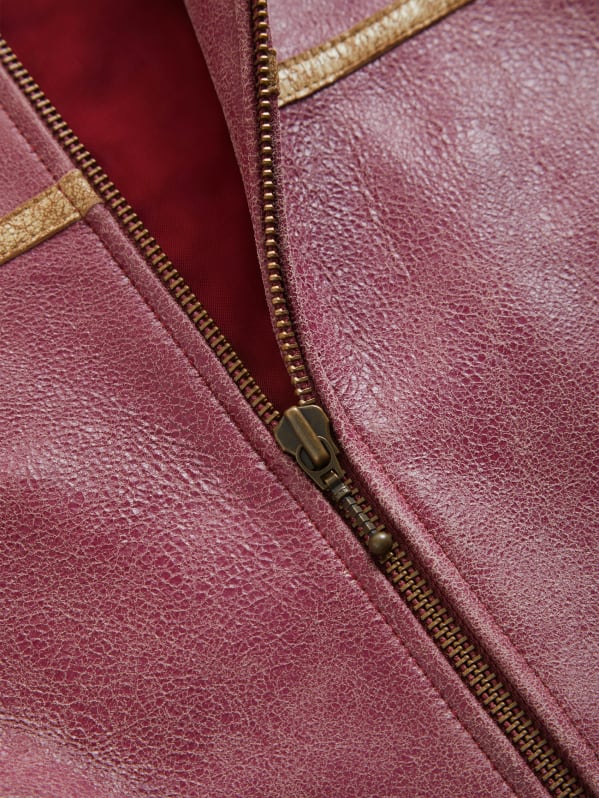 crackle leather jacket GUESS