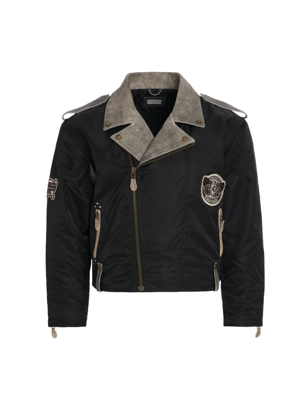Nylon moto jacket top