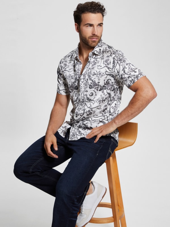 Guess mens clearance floral shirt