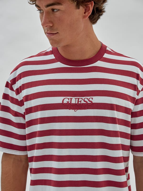 Red and white guess t shirt sales